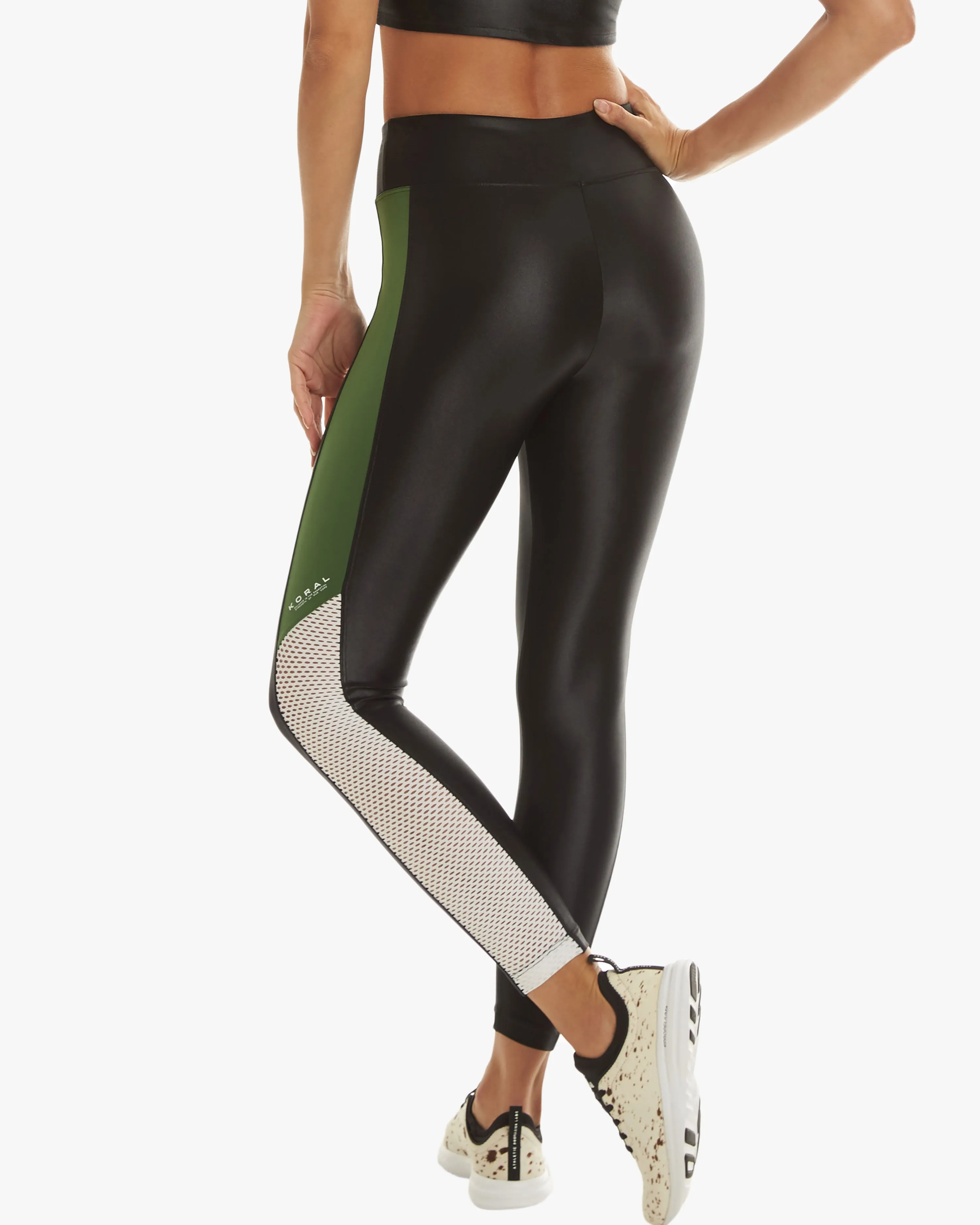 Koral Serendipity Infinity High Rise Legging - Black/Leaf Green/White